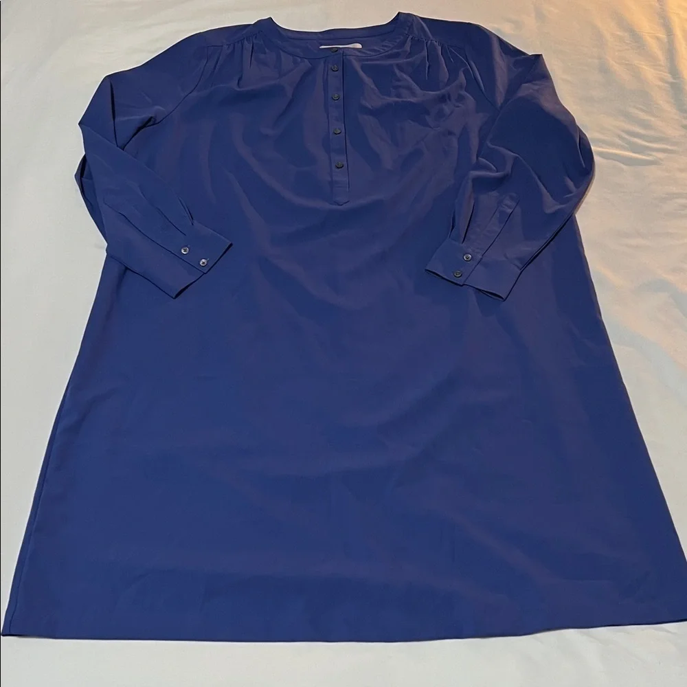 LOFT Purple Long Sleeve Maternity Dress - Picture 2 of 6